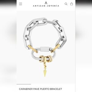 Artizan Joyeria Carabiner Pave Puerto Bracelet In Silver
